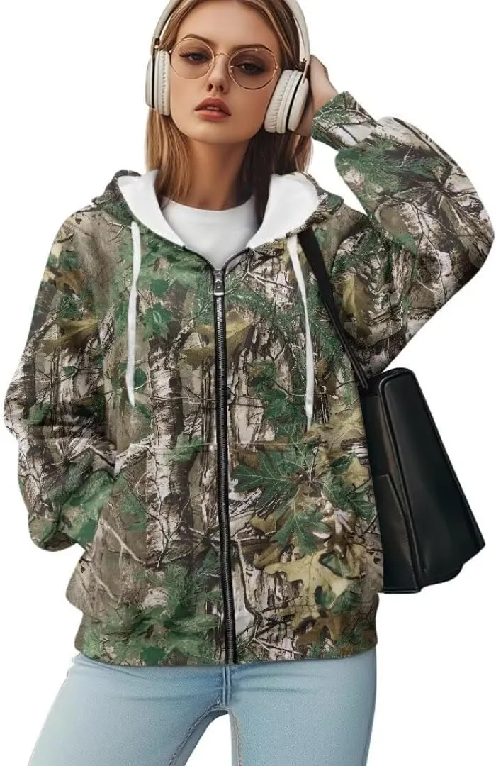 Womens Sweatshirt Zip Up Graphic Hoodies Jacket Lightweight Pullover Hoodie Top Soft Comfy Fall Winter Outfit