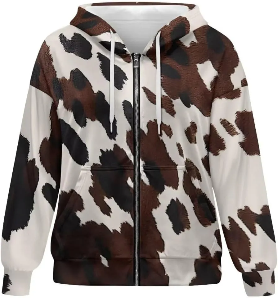 Womens Sweatshirt Zip Up Graphic Hoodies Jacket Lightweight Pullover Hoodie Top Soft Comfy Fall Winter Outfit