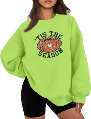 Womens Tops Oversized Crew Neck Sweatshirts Casual Lightweight Printed Outfits Fall Winter Fashion Clothes