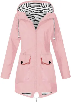Womens Trench Coat Solid Hooded Jacket Windproof Outdoor Coat Plus Women'S Double Breasted Mid-Length Belted