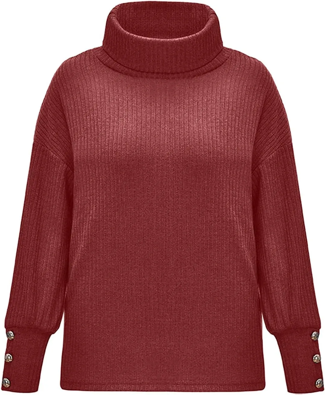 Womens Turtleneck Chunky Pullover Oversized Sweaters Cowl Neck Long Sleeve Winter Slouchy Loose Knit Sweaters Knitwear