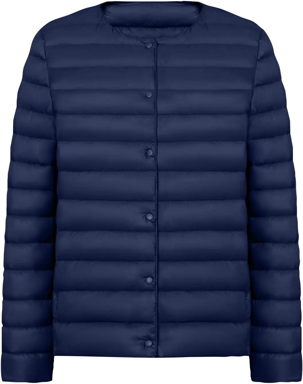 Womens Ultr_a Lightweight Packable Short Down Jacket 2025 Collarless Button Down Quilted Puffer Parka Coats Outerwear