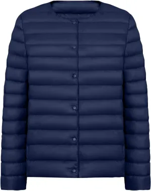 Womens Ultr_a Lightweight Packable Short Down Jacket 2025 Collarless Button Down Quilted Puffer Parka Coats Outerwear