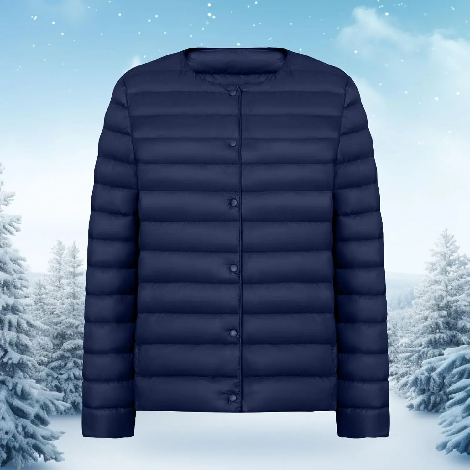 Womens Ultr_a Lightweight Packable Short Down Jacket 2025 Collarless Button Down Quilted Puffer Parka Coats Outerwear