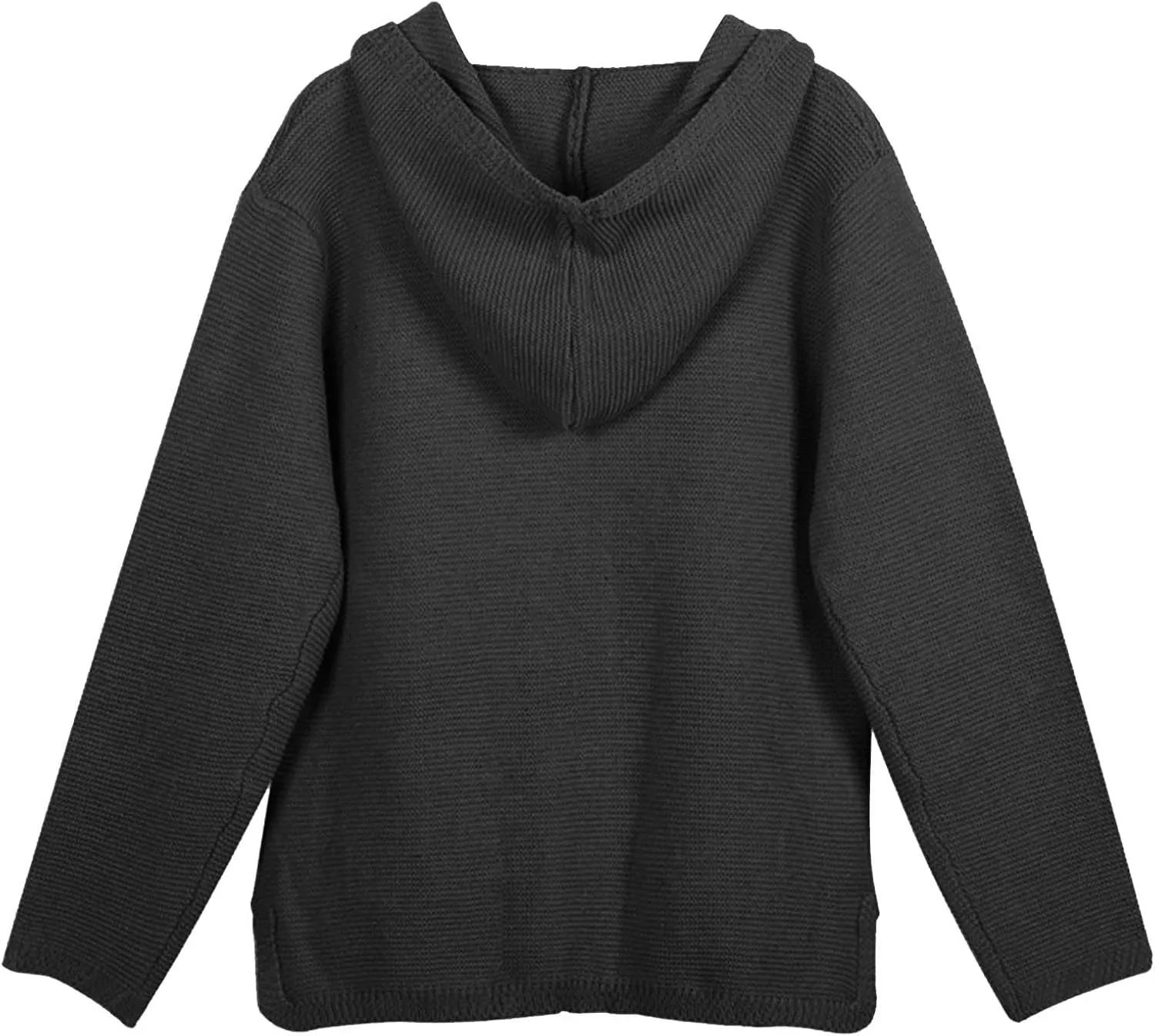 Women's Winter Button Down Soft Hoodies Cardigan Sweater Trendy Long Sleeve Solid Knitted Outwear Coat with Pocket
