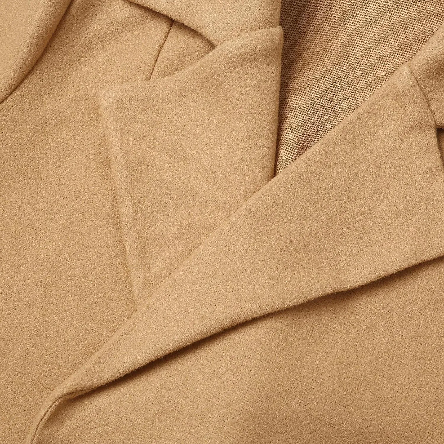 WomenS Wool Blend Winter Coats Double Breasted Notch Lapel Trench Coat Thicken Warm Overcoat Jackets with Belts