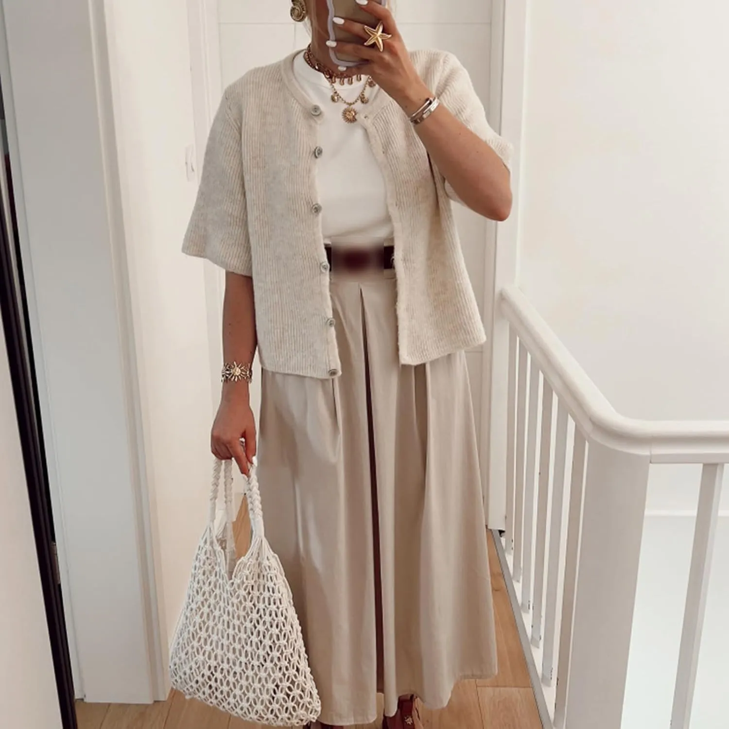 Women's Y2K Summer Button Down Sweater Cardigans Shirts Short Sleeve Knitted Blouse Top Going Out Cropped Knit Tops