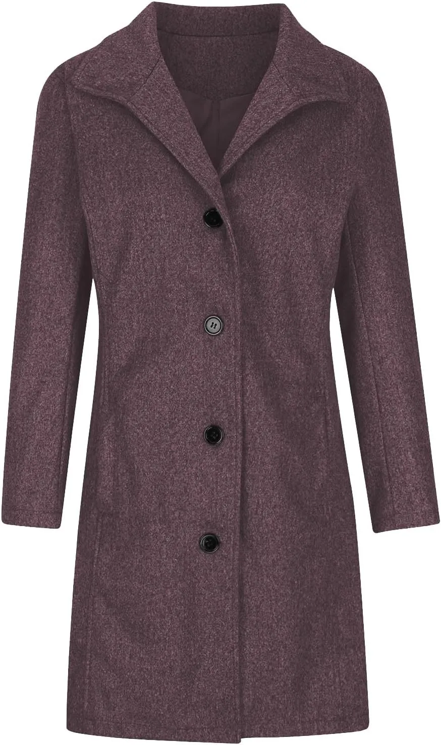 Wool Blend Coat for Women 2024 Single Breasted Peacoat Plus Size Trench Coats Tops Long Winter Cardigan with Pockets