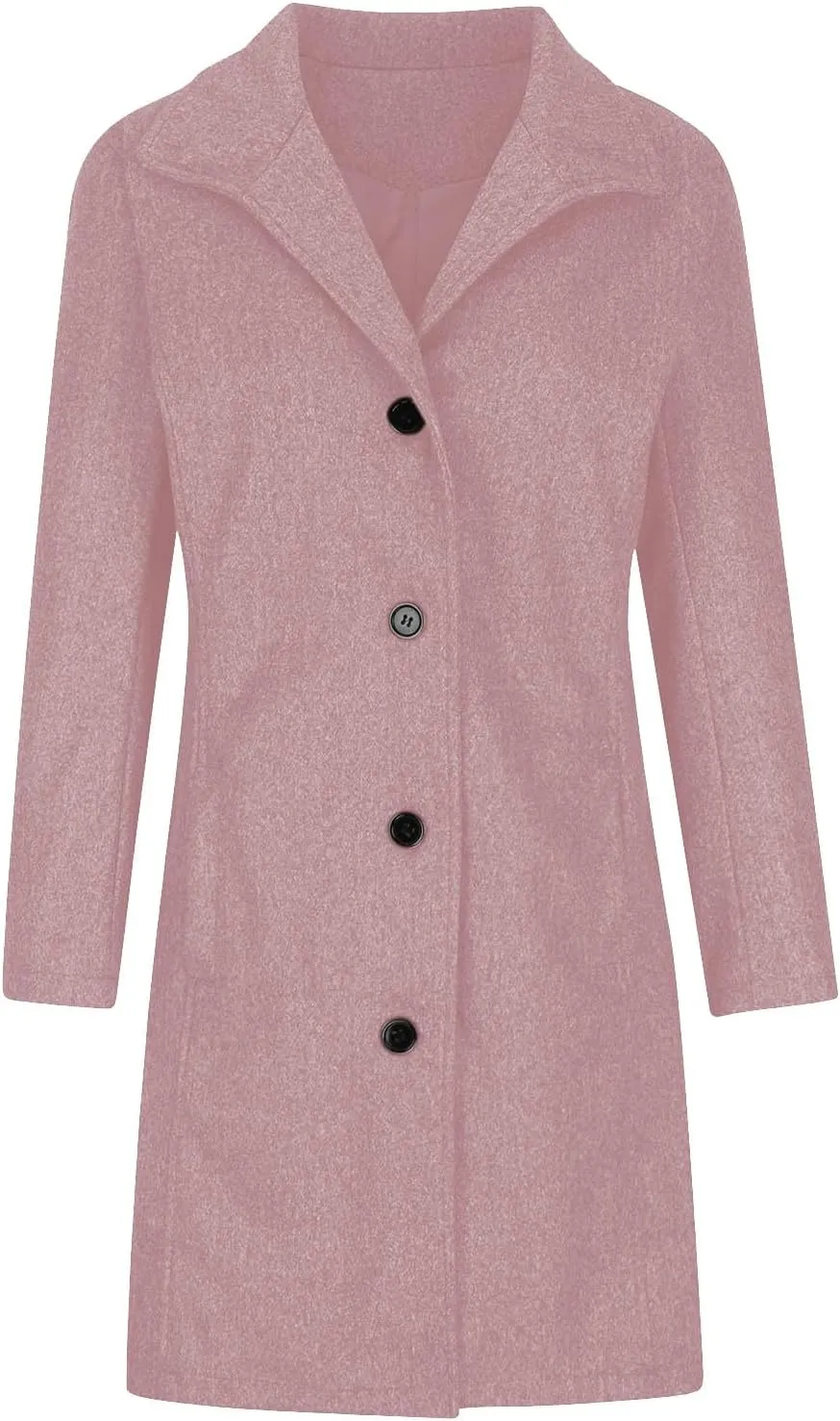 Wool Blend Coat for Women 2024 Single Breasted Peacoat Plus Size Trench Coats Tops Long Winter Cardigan with Pockets