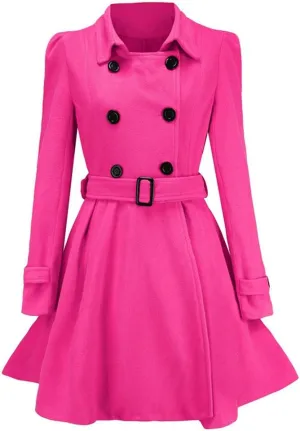 Wool Blend Women's Trench Coats Flare Peacoat Outwear 2023 Fall Loose Woolen Overcoat Cardigan Classic Solid Jacket