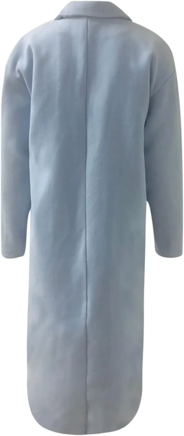 Wool Trench Coat for Women Oversized Notched Collar Single Breast Trench Coat Thicken Warm Winter Pea Coat Jackets