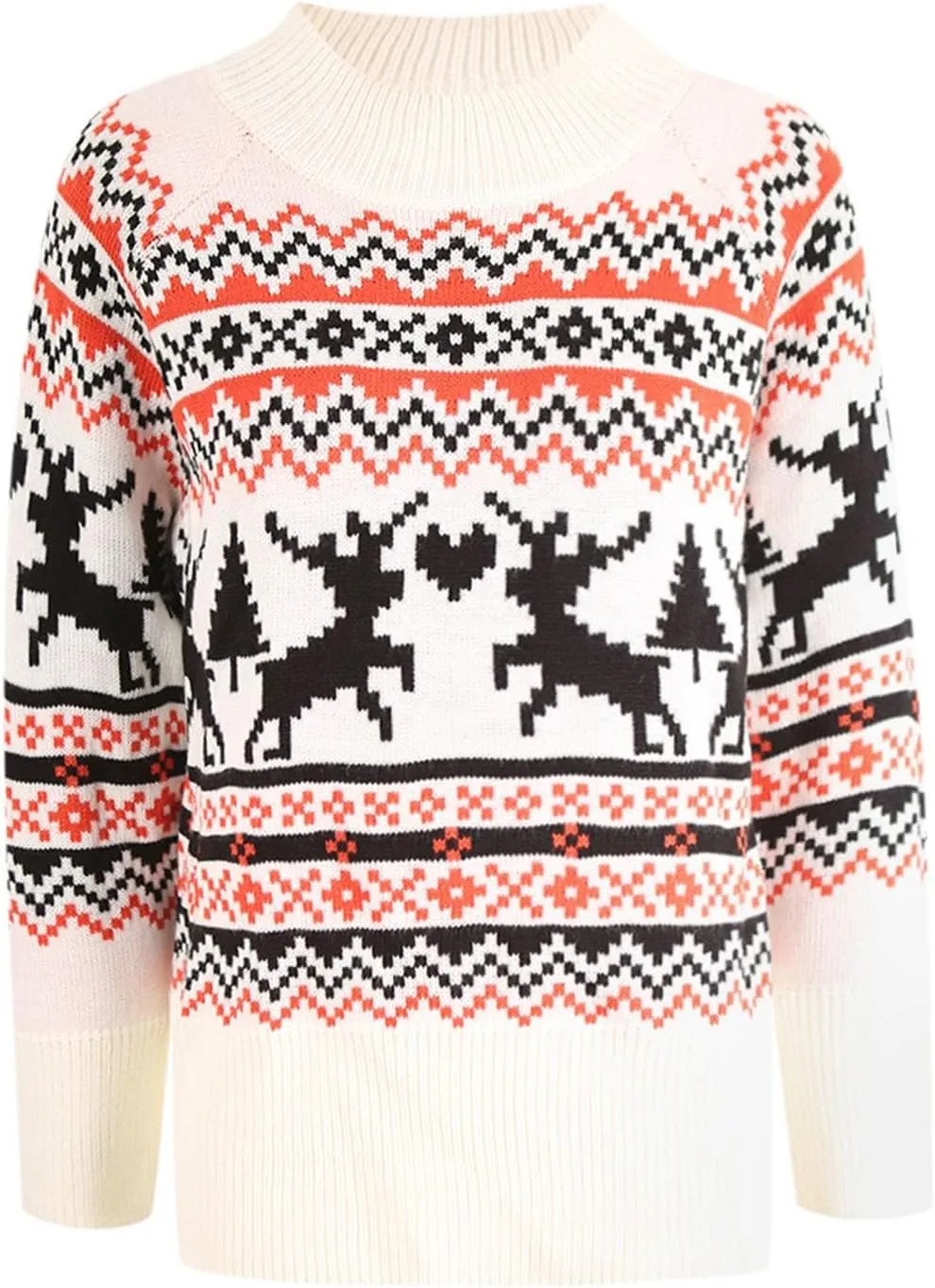 WYTong Women Christmas Sweaters Christmas Tree Knit Sweater Casual Round Neck Lightweight Pullover Funny Xmas Sweaters