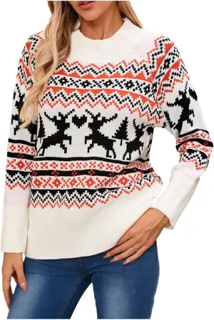 WYTong Women Christmas Sweaters Christmas Tree Knit Sweater Casual Round Neck Lightweight Pullover Funny Xmas Sweaters