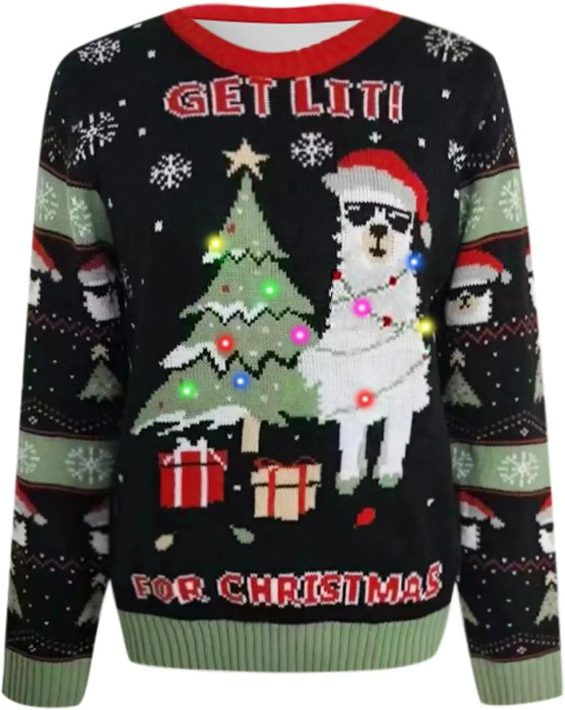 WYTong Women Christmas Sweaters Christmas Tree Knit Sweater Casual Round Neck Lightweight Pullover Funny Xmas Sweaters
