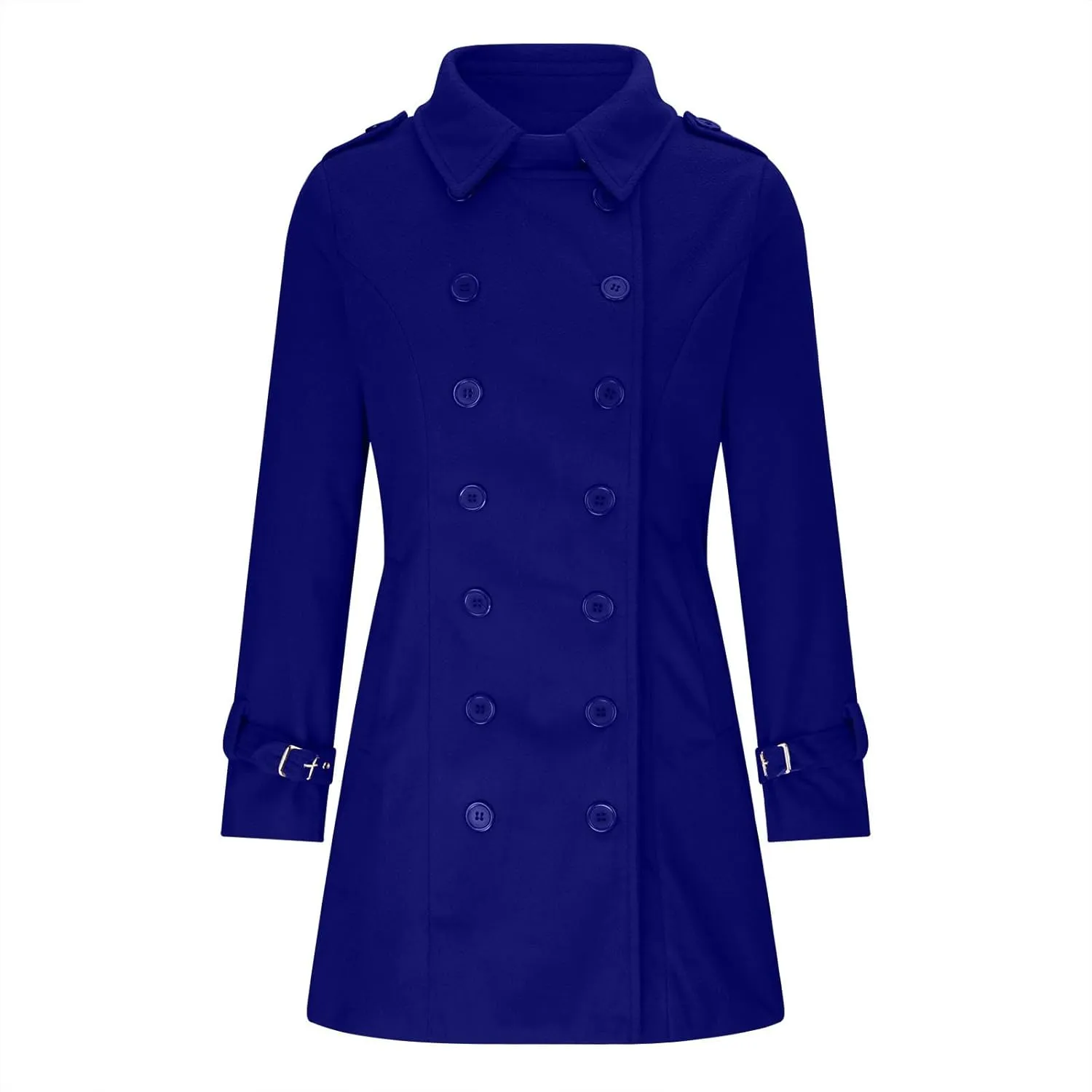 yardsong Pea Coats for Women Fashion Dressy Double Breasted Long Sleeve Trench Coats Open Front Lapel Collar Work Jackets
