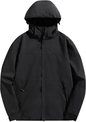 Ymosrh Men's Fashion Windbreaker Jackets Windproof Water Resistant Full Zip Up Outdoor Hiking Fishing Coats, S-6XL