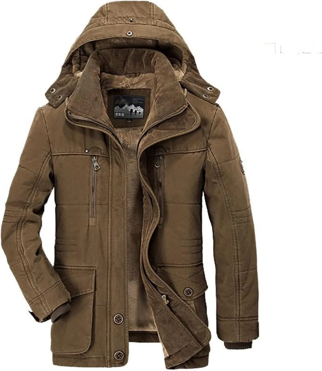 Ymosrh Men's Peacoat Jacket Long Coat Fleece Lined Windbreaker Trench Coat Jacket Men, XXL-6XL
