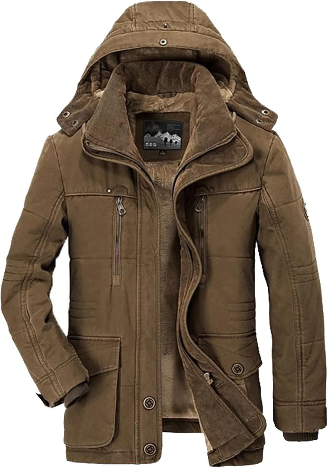 Ymosrh Men's Peacoat Jacket Long Coat Fleece Lined Windbreaker Trench Coat Jacket Men, XXL-6XL