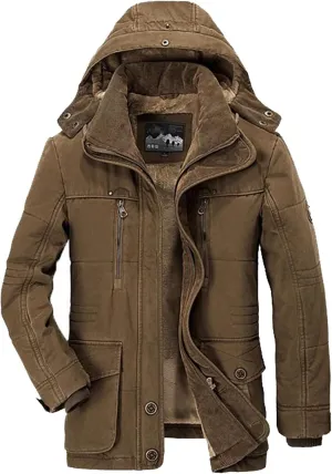 Ymosrh Men's Peacoat Jacket Long Coat Fleece Lined Windbreaker Trench Coat Jacket Men, XXL-6XL