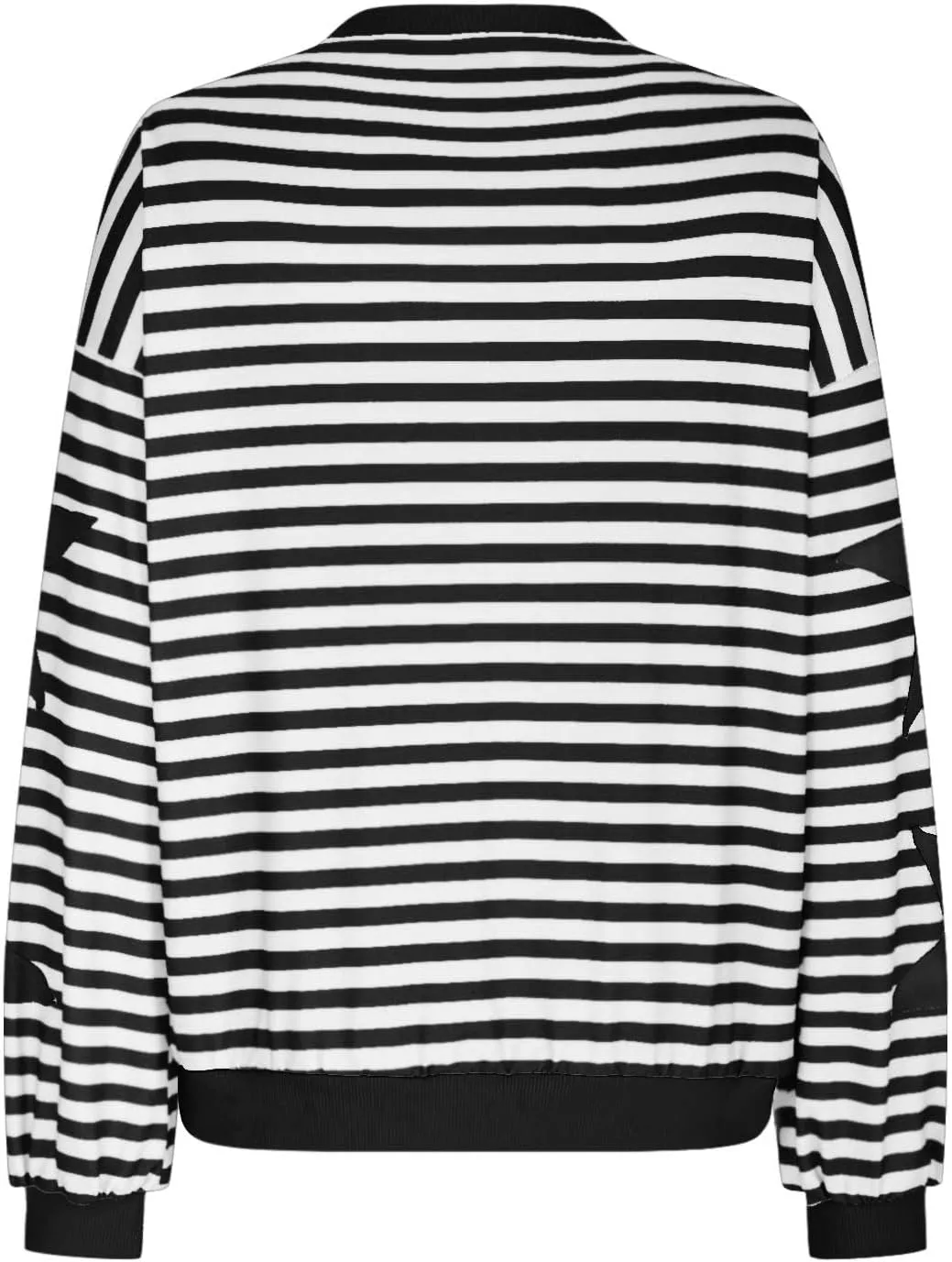 ZDRZK Striped Oversized Sweatshirt Women Long Sleeve Star Graphic Tee Shirts Crewneck 2024 Fall Loose Pullover Clothes