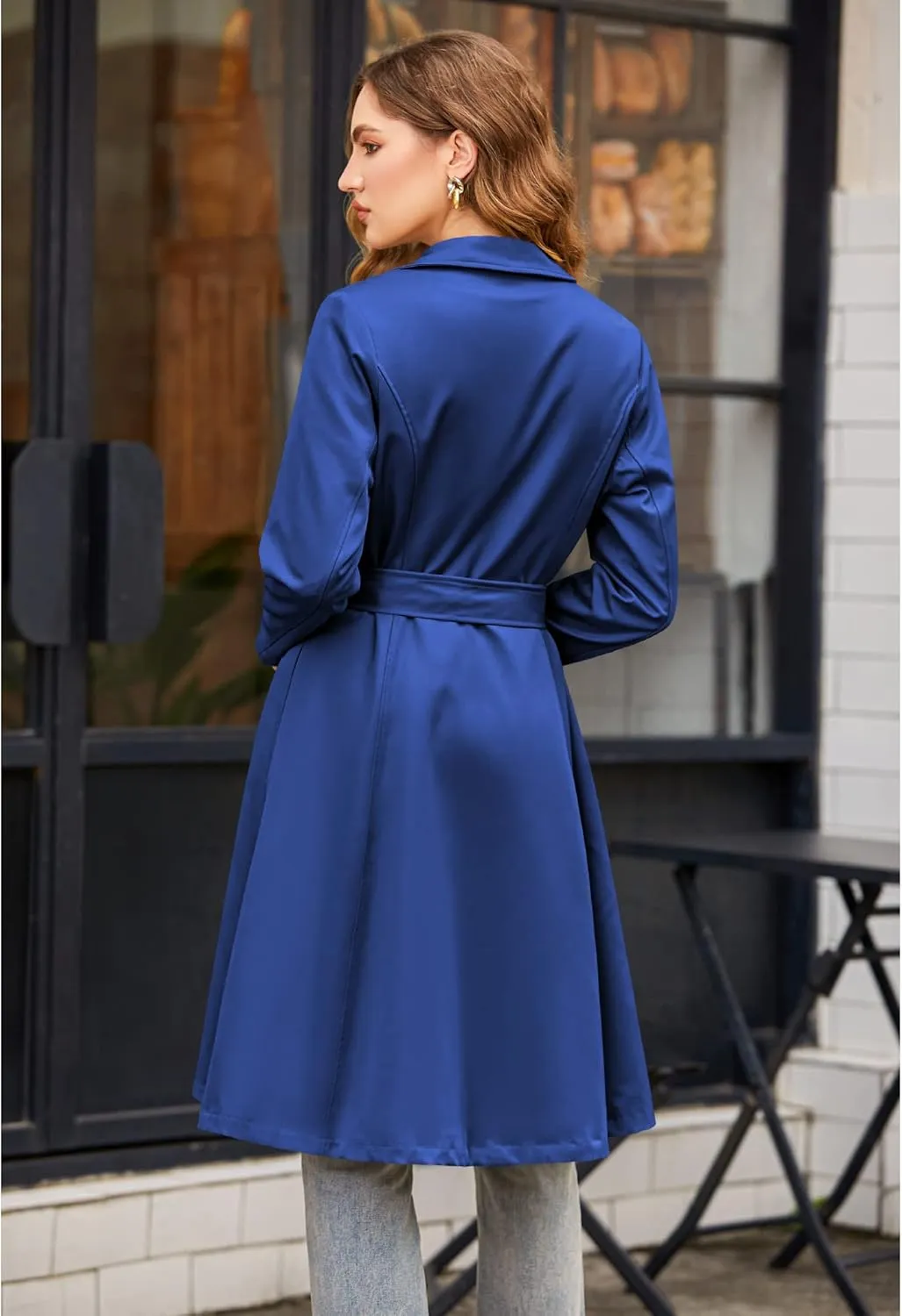 Zeagoo Women's Trench Coats Double-Breasted Long Coat with Belt