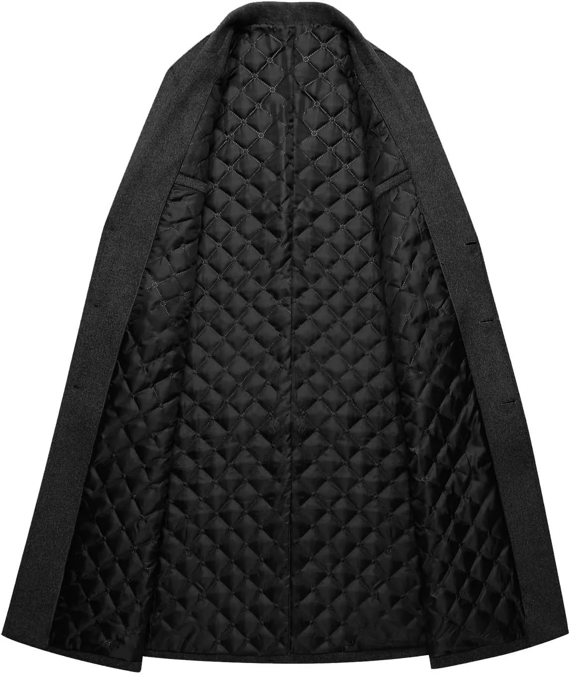 Zeiyignr Men's Classic Wool Trench Coat Single Breasted Mid Long Wool Blend Top Pea Coats Jackets Business Casual Overcoat