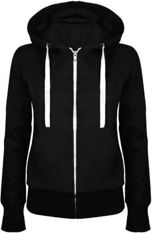 Zip-Up Hoodie Women Casual Sweatshirt Long Sleeve Relaxed Fit Drawstring Comfy Soft Winter Streetwear Layering