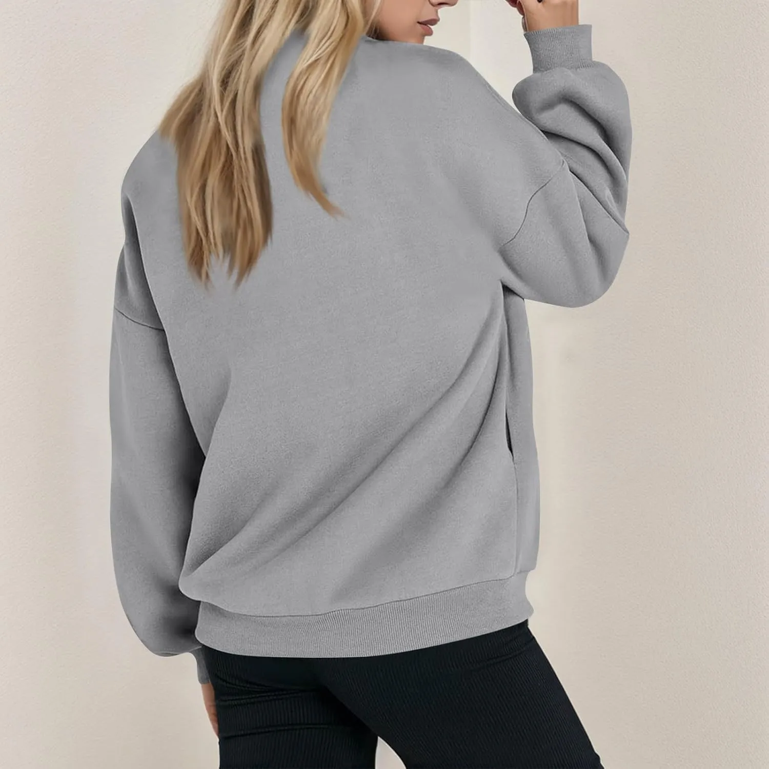 Zip Up Jackets for Women Fleece Oversized Sweatshirt Baggy Drop Shoulder Trendy Y2k Teen Girls Fall Clothes w/Pockets