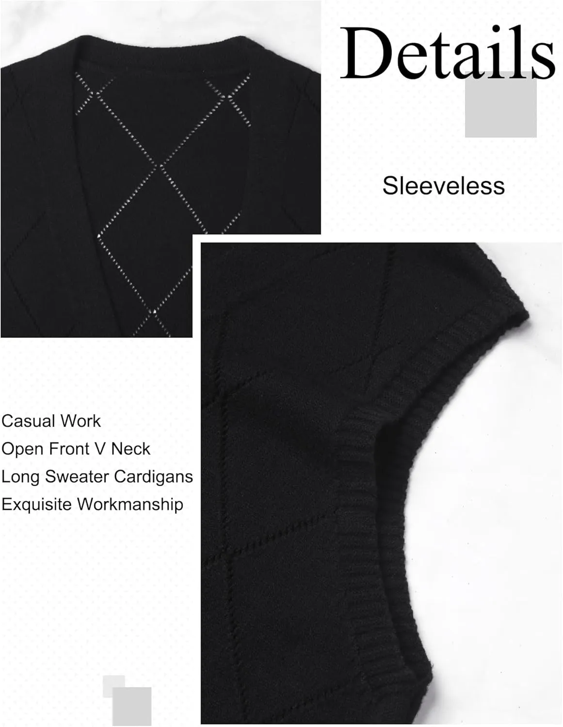 ZXZY Sleeveless Cardigans for Women Cozy Trendy Open Front Sweater Duster Long Vest