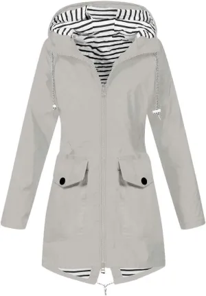 ZYXTIM Women Lightweight Waterproof Raincoat Oversize Utility Pocketed Casual Hooded Raincoat Outerwear Fall Clothes Outfits